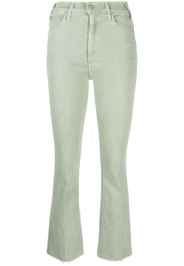 MOTHER croppade jeans med hög midja - Grön