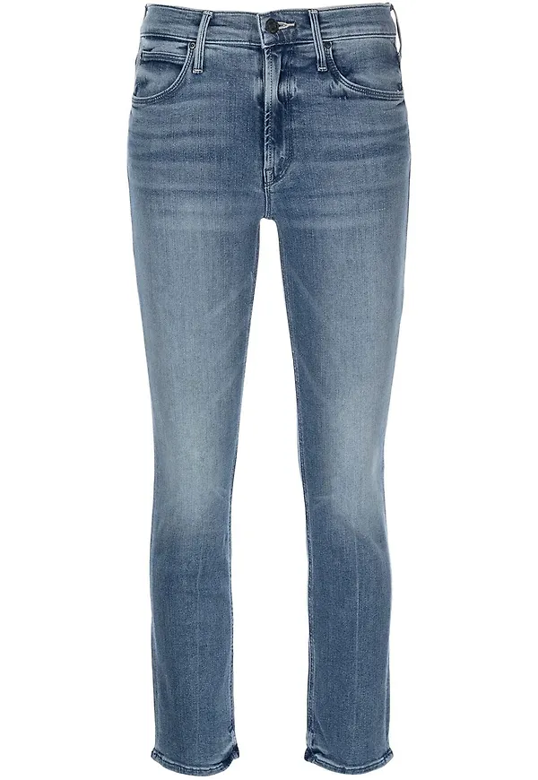 MOTHER croppade skinny-jeans - Blå