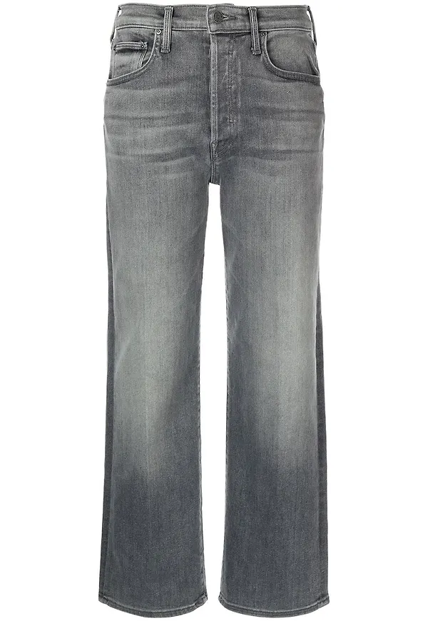 MOTHER croppade straight-jeans - Grå