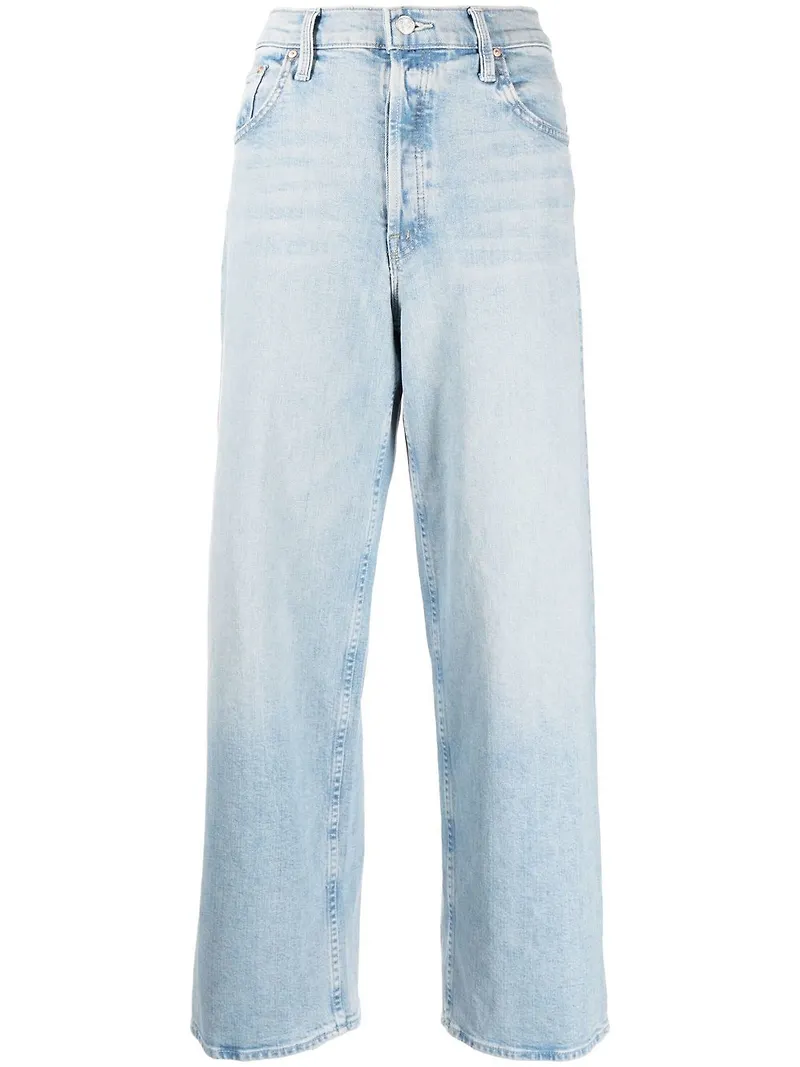 MOTHER croppade wide leg-jeans - Blå