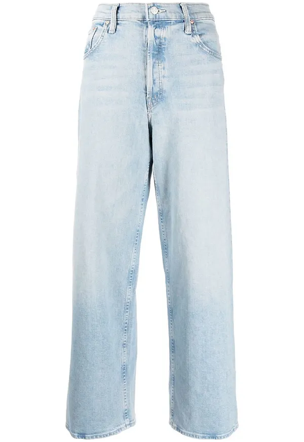 MOTHER croppade wide leg-jeans - Blå