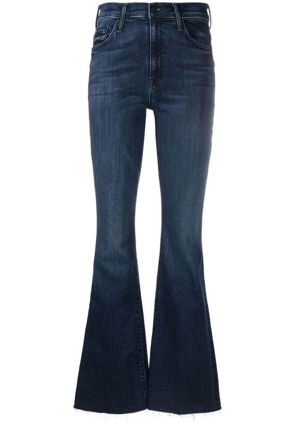 MOTHER Donna utsvängda jeans med osydd fåll - Blå
