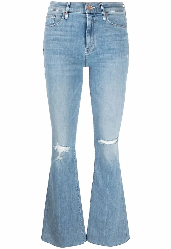 MOTHER flare-jeans med slitning - Blå
