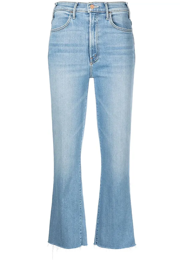 MOTHER Hustler croppade jeans - Blå