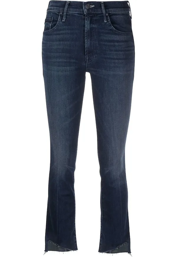 MOTHER Insider croppade jeans - Blå