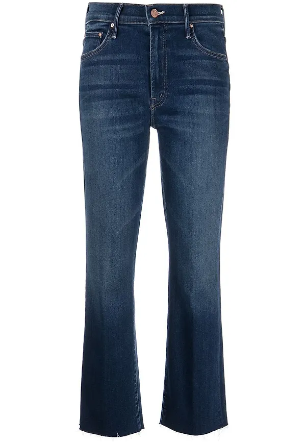 MOTHER Insider croppade jeans - Blå