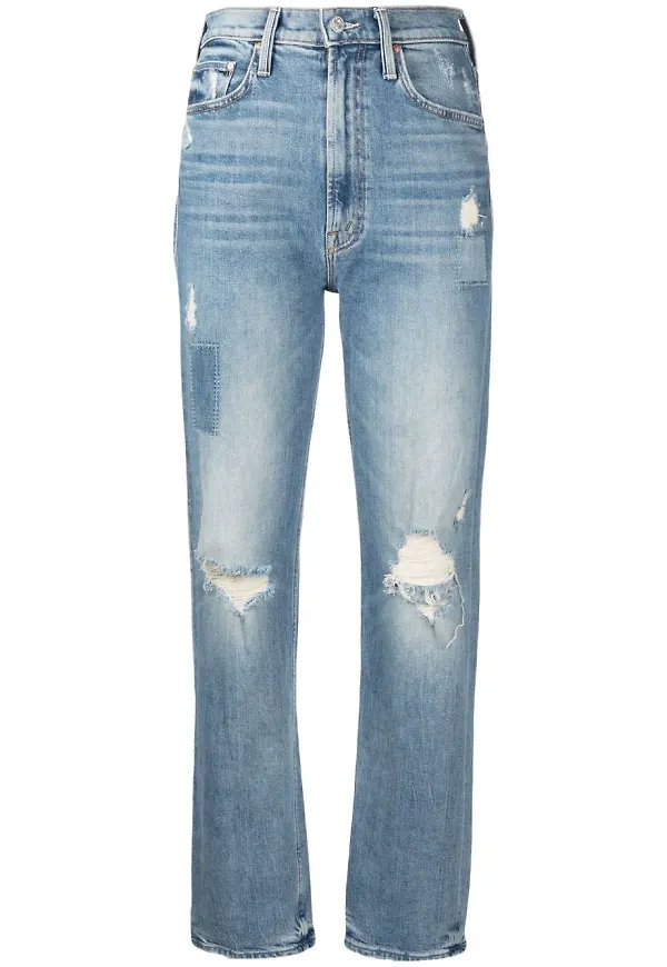 MOTHER jeans med hög midja - Blå