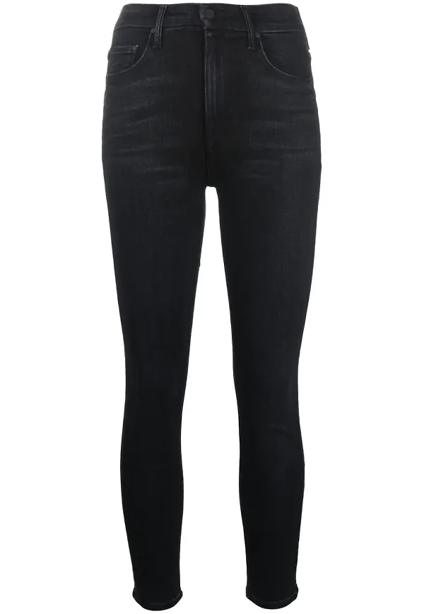 MOTHER jeans med hög midja - Svart