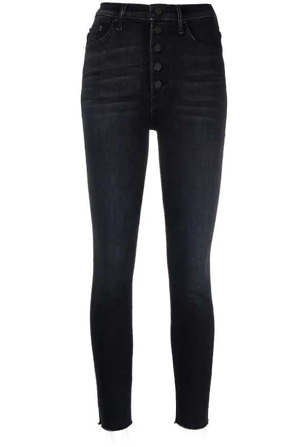 MOTHER skinny-jeans med hög midja - Svart