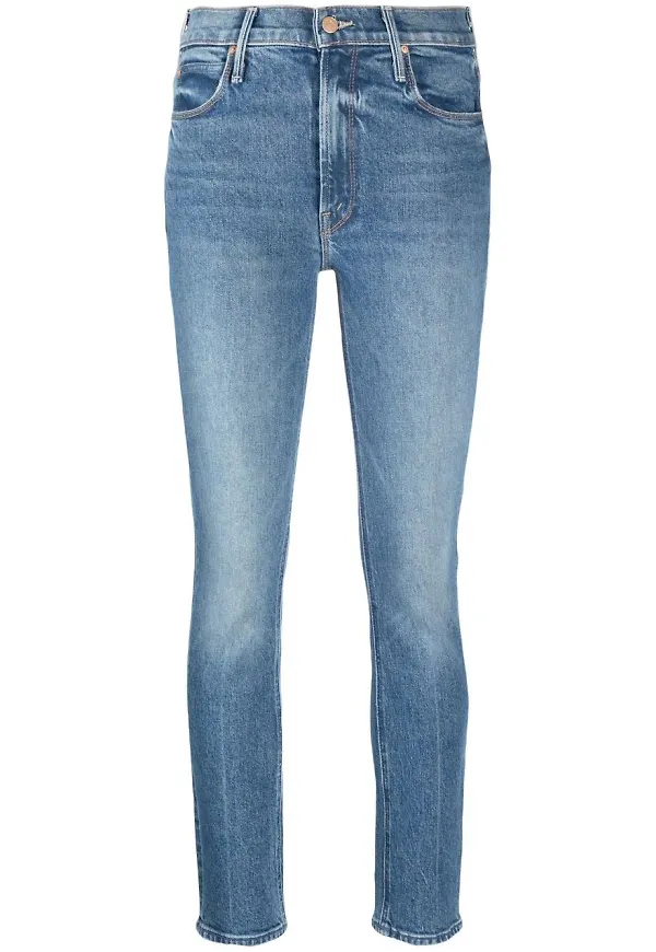 MOTHER slim fit-jeans med låg midja - Blå