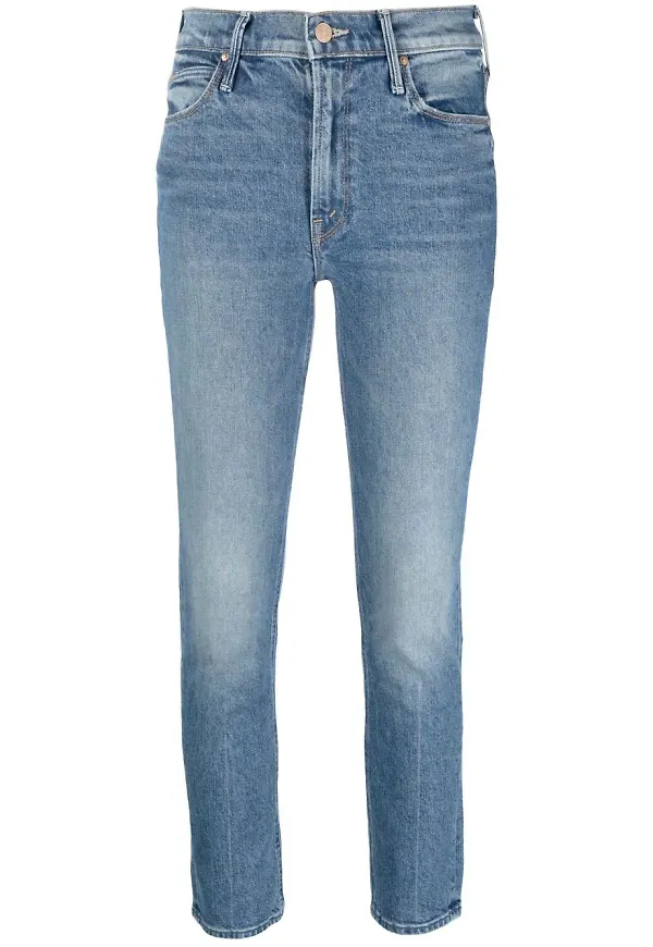 MOTHER slim fit-jeans med låg midja - Blå