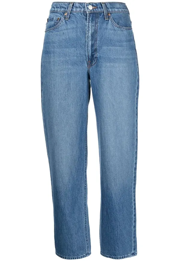 MOTHER straight-jeans med hög midja - Blå