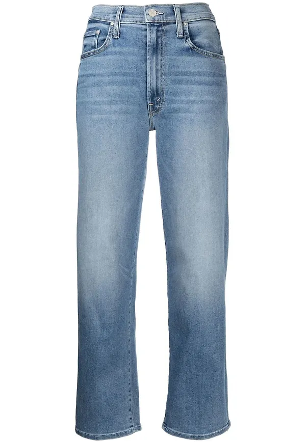 MOTHER straight-jeans med hög midja - Blå