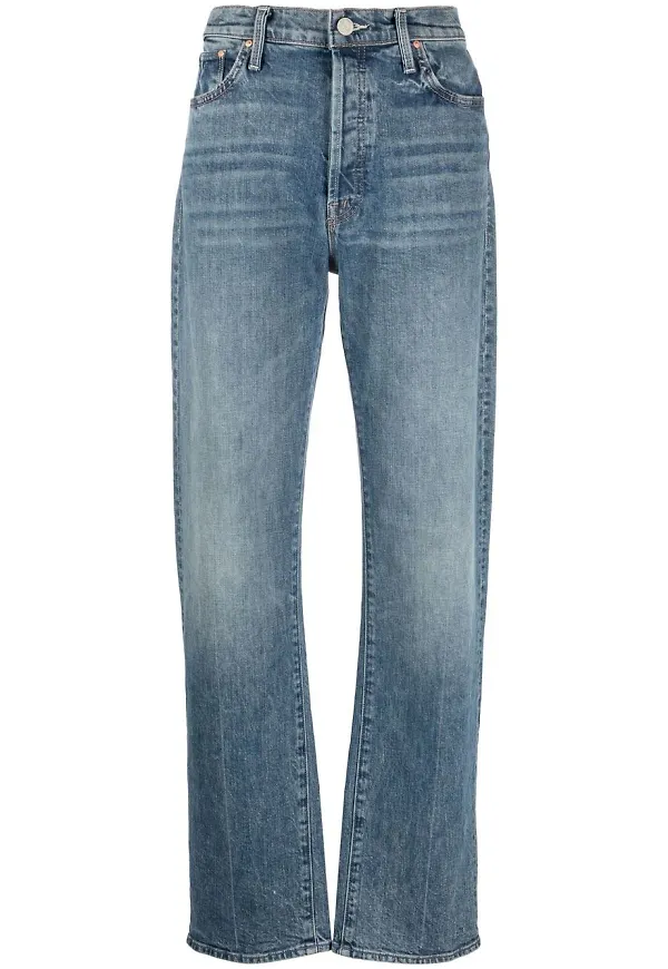 MOTHER straight-jeans med hög midja - Blå