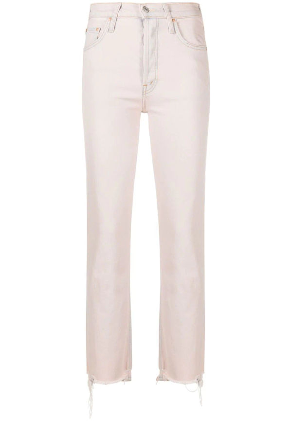 MOTHER straight-jeans med hög midja - Rosa