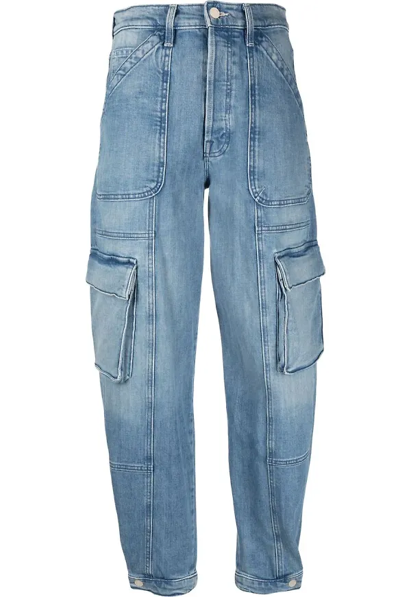 MOTHER tapered-jeans med cargoficka - Blå