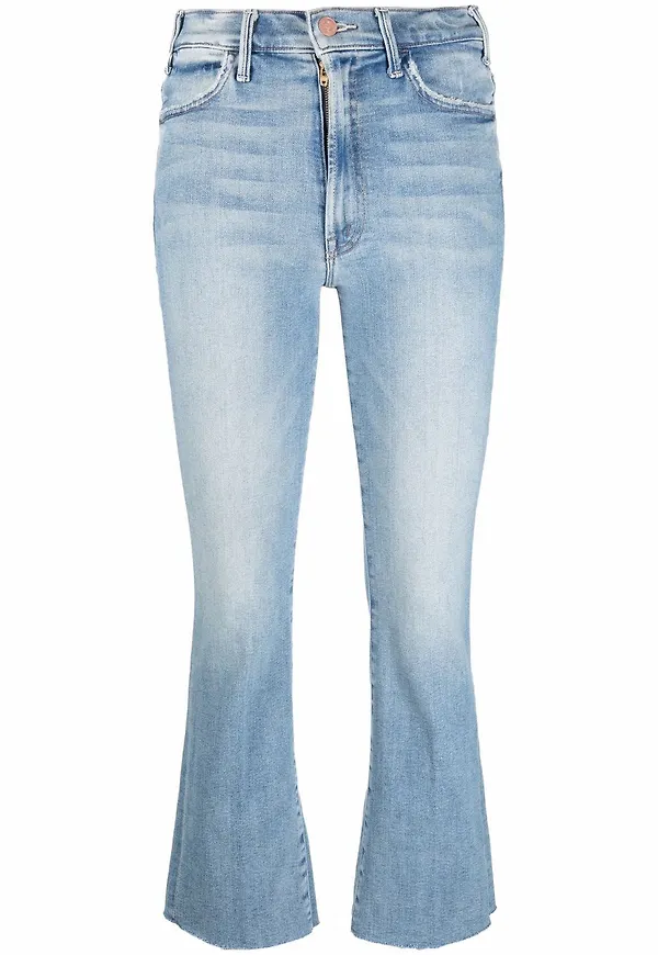 MOTHER The Hustler croppade jeans - Blå