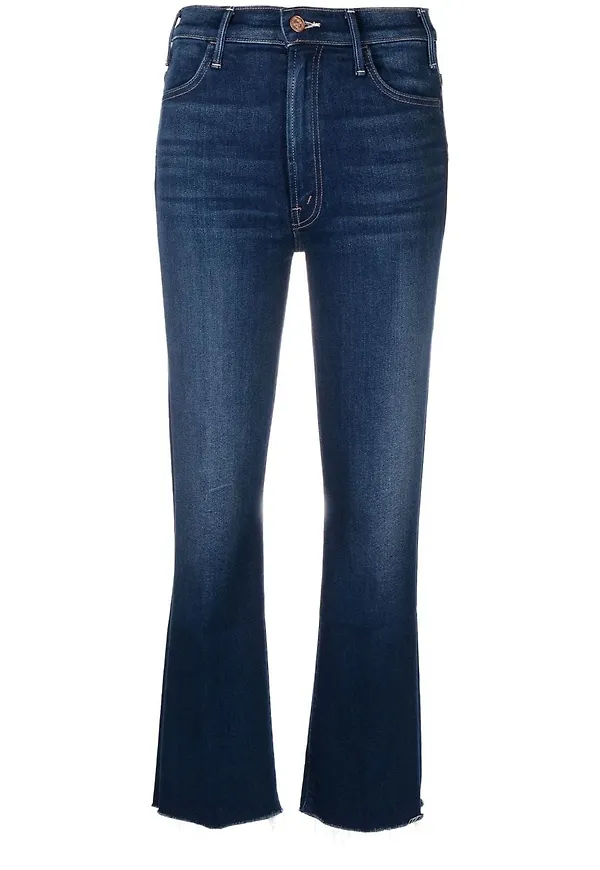MOTHER The Hustler croppade jeans - Blå