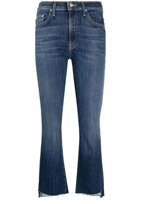 MOTHER The Insider Crop Step Fray jeans - Blå
