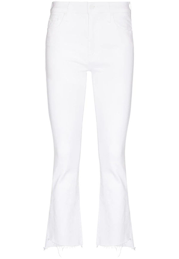 MOTHER The Insider Crop Step Fray jeans - Vit