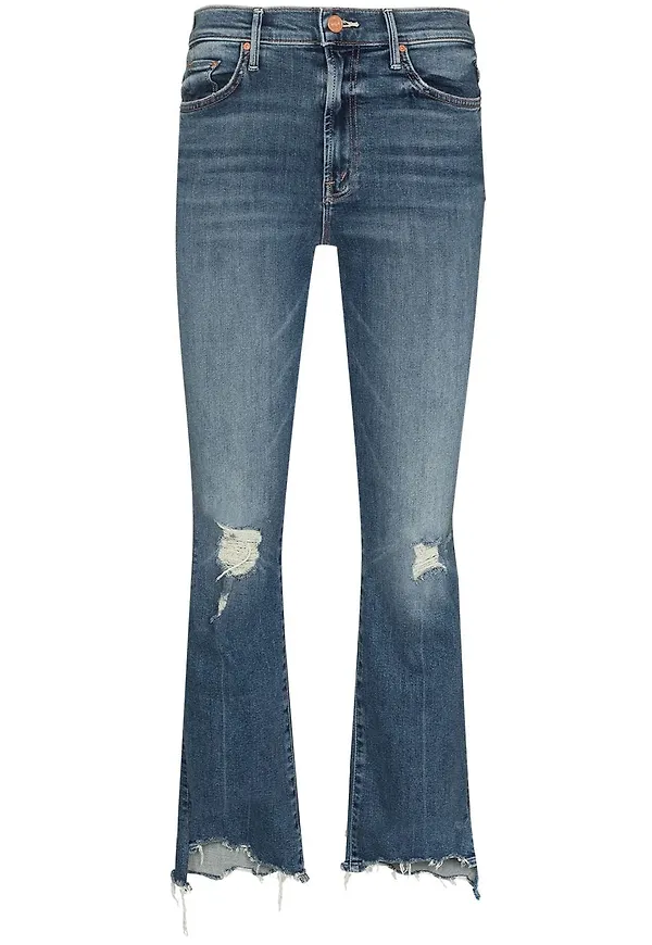 MOTHER The Insider croppade jeans - Blå