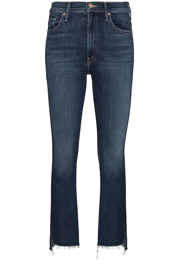 MOTHER The Insider croppade jeans - Blå
