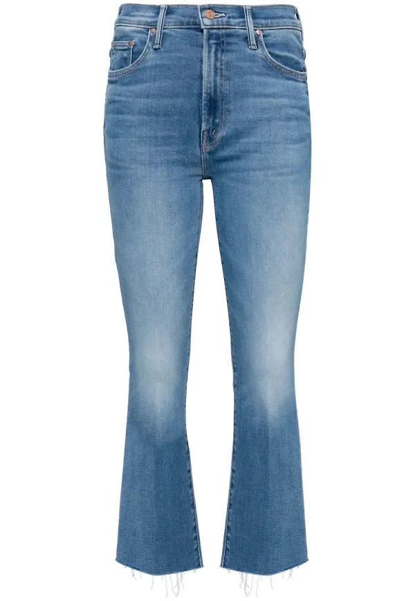 MOTHER The Insider croppade jeans - Blå