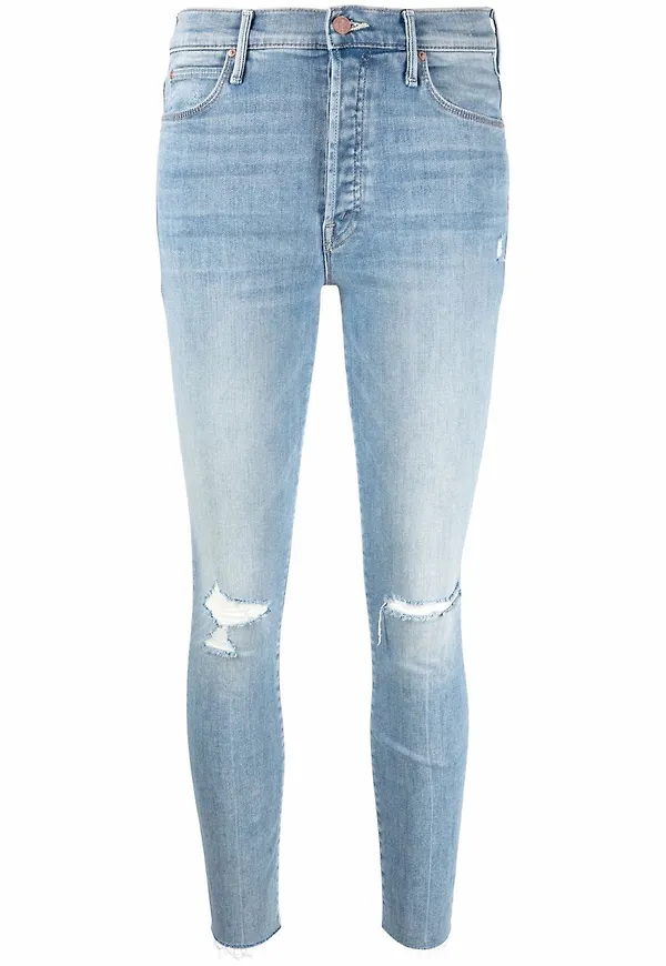 MOTHER The Stunner fransiga skinny-jeans - Blå