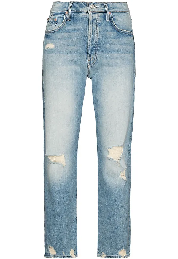 MOTHER The Tomcat croppade jeans - Blå