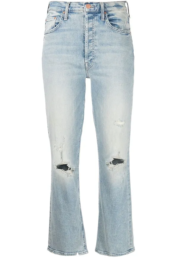 MOTHER The Tripper croppade jeans - Blå