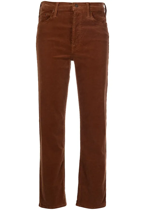 MOTHER Tomcat croppade jeans - Brun