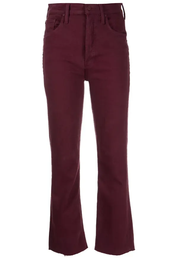 MOTHER Tripper croppade flare-jeans - Röd