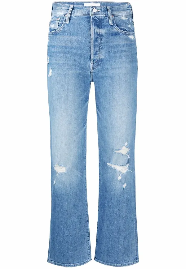 MOTHER utsvängda jeans med slitning - Blå
