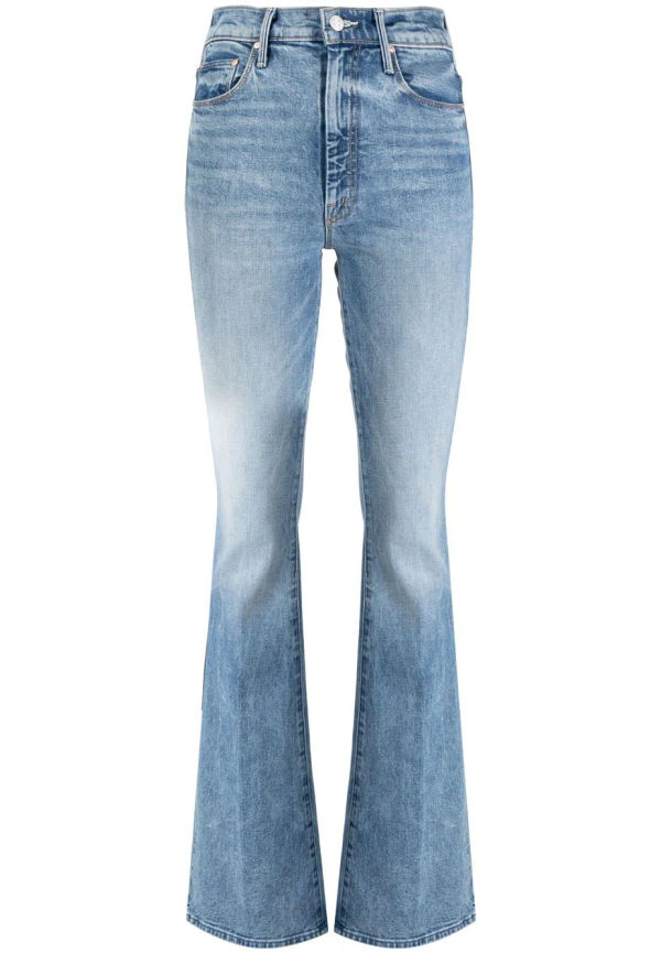 MOTHER Weekender utsvängda jeans med hög midja - Blå
