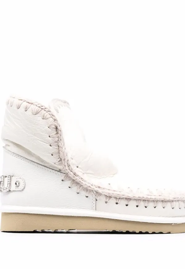 Mou ankelboots med polardesign - Vit