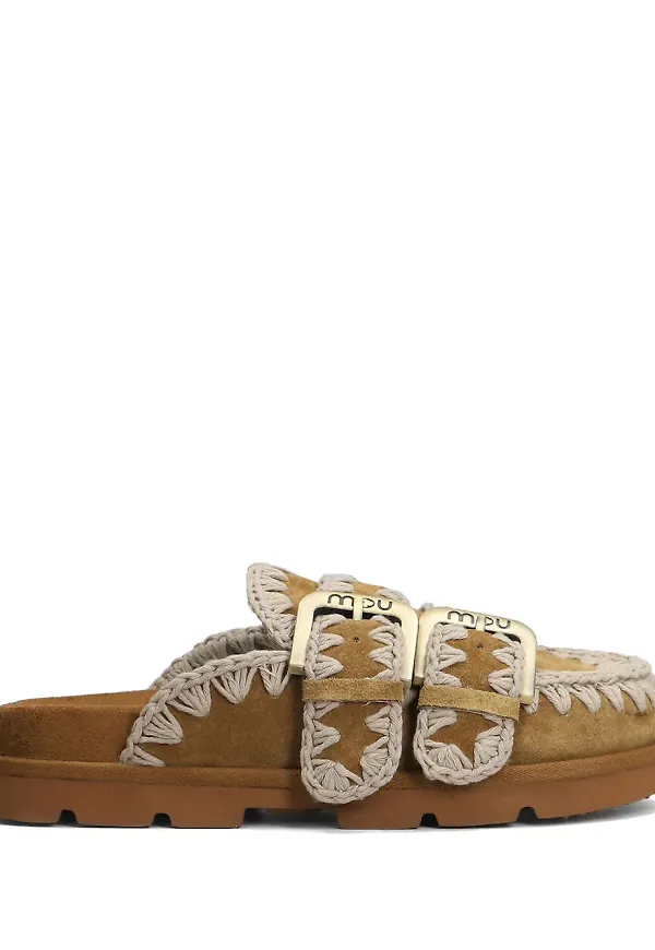 Mou slip-ons i mocka - Brun