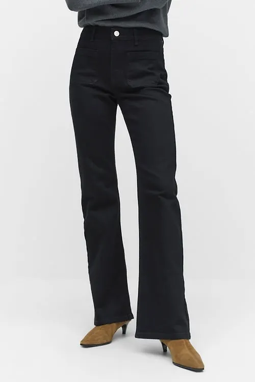 MQ Marqet Dobber Lulu Denim Trousers Bootcut & Flared Jeans Black Wash Dam 36