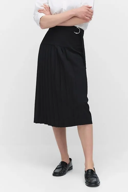 MQ Marqet Stockh lm Bea Skirt Midikjol Black Dam 40