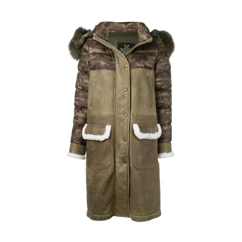 Mr&Mrs Italy, Kappa, Dam, S, Khaki Camo Shearling Huva Parka