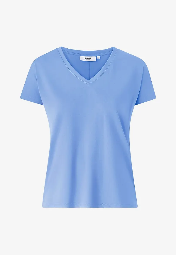 MSCH Copenhagen - Topp mschFenya Modal V Neck Tee - Blå