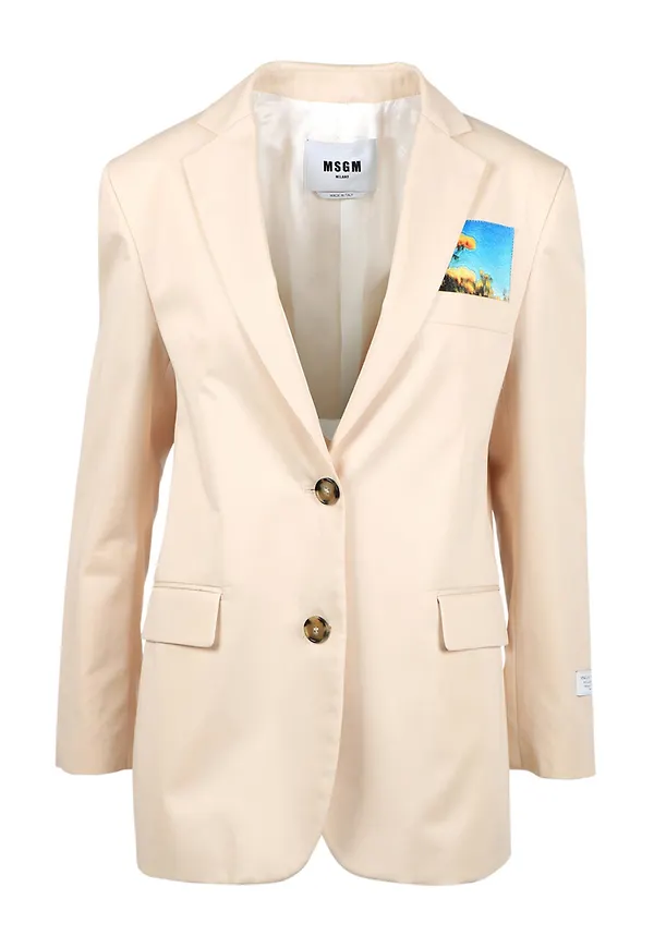 Msgm - Blazer - Beige - Dam - Storlek: Xs,S
