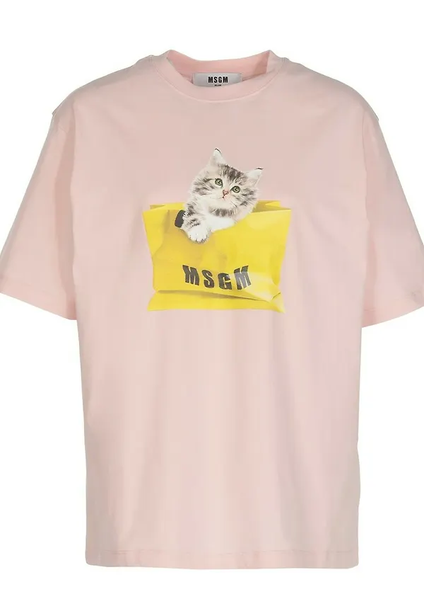 Msgm - T-shirts - Rosa - Dam - Storlek: M