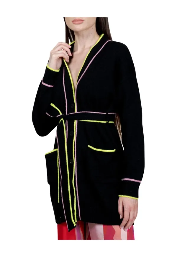 Msgm Cashmire Long Kofta Svart, Dam