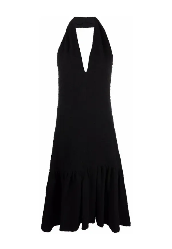 Msgm Halterneck Midi Dress Svart, Dam
