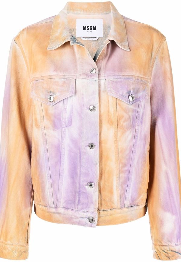 MSGM jeansjacka med knäppning - Orange