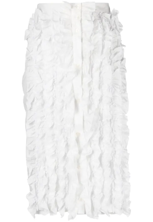 MSGM kjol med volangkant - Vit