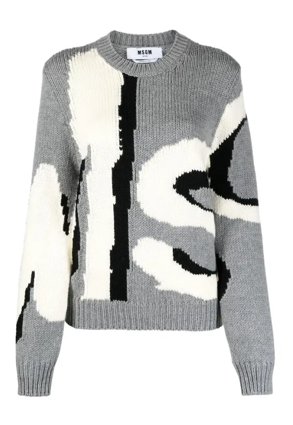 Msgm Stickkläder Grå, Dam