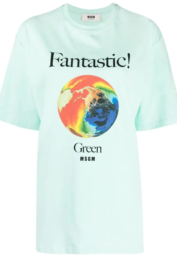 MSGM t-shirt med grafiskt tryck - Grön