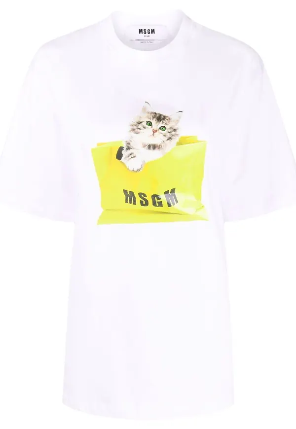 MSGM t-shirt med grafiskt tryck - Vit