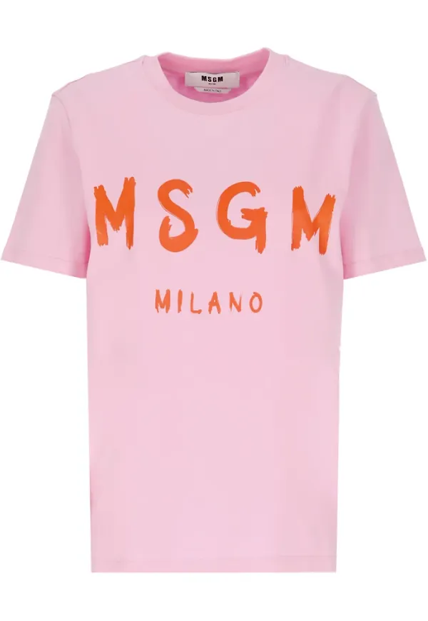 Msgm T-shirt Rosa, Dam
